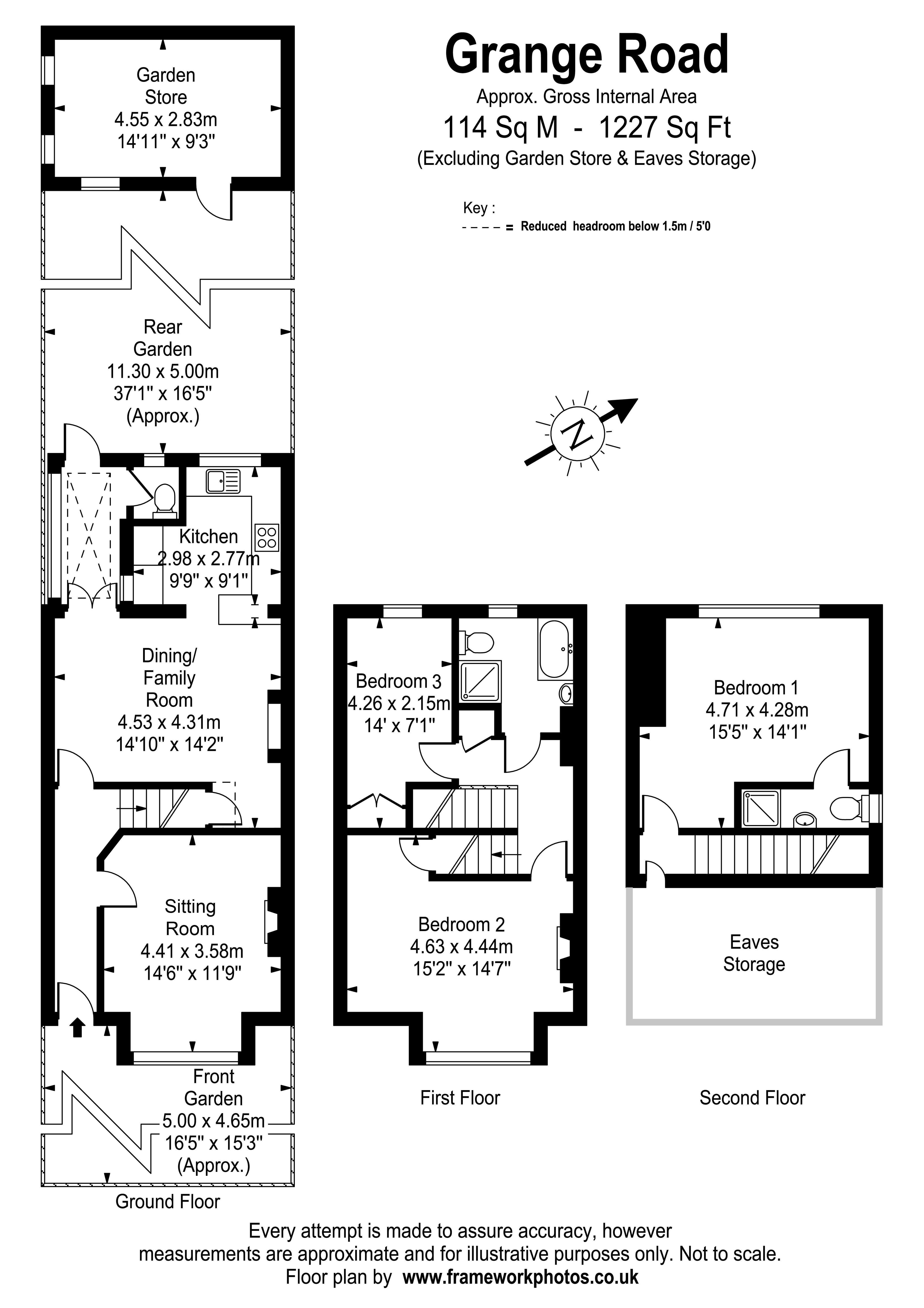 Floorplans For Grange Road, West Molesey