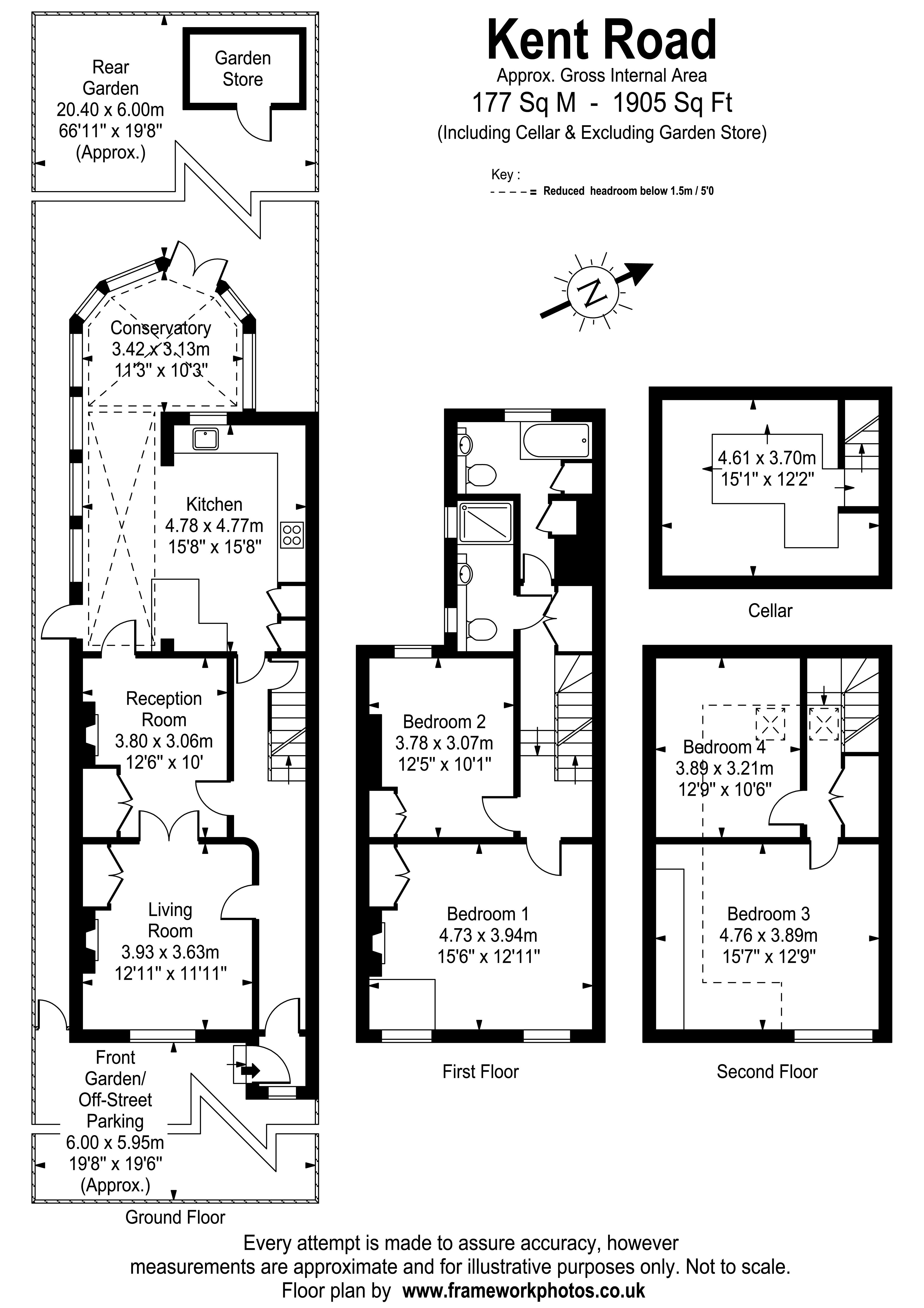 Floorplans For Kent Road, East Molesey