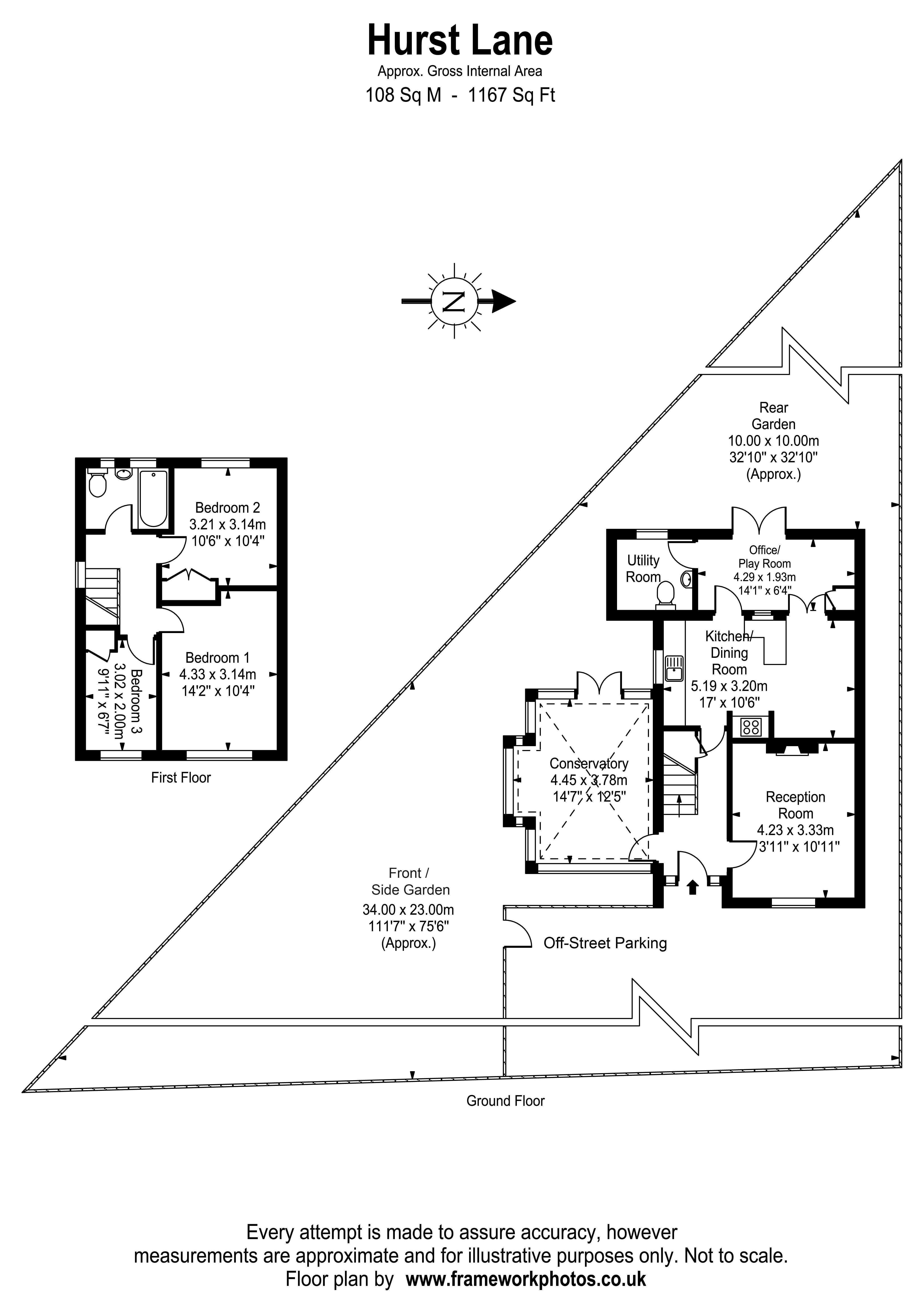 Floorplans For Hurst Lane, East Molesey