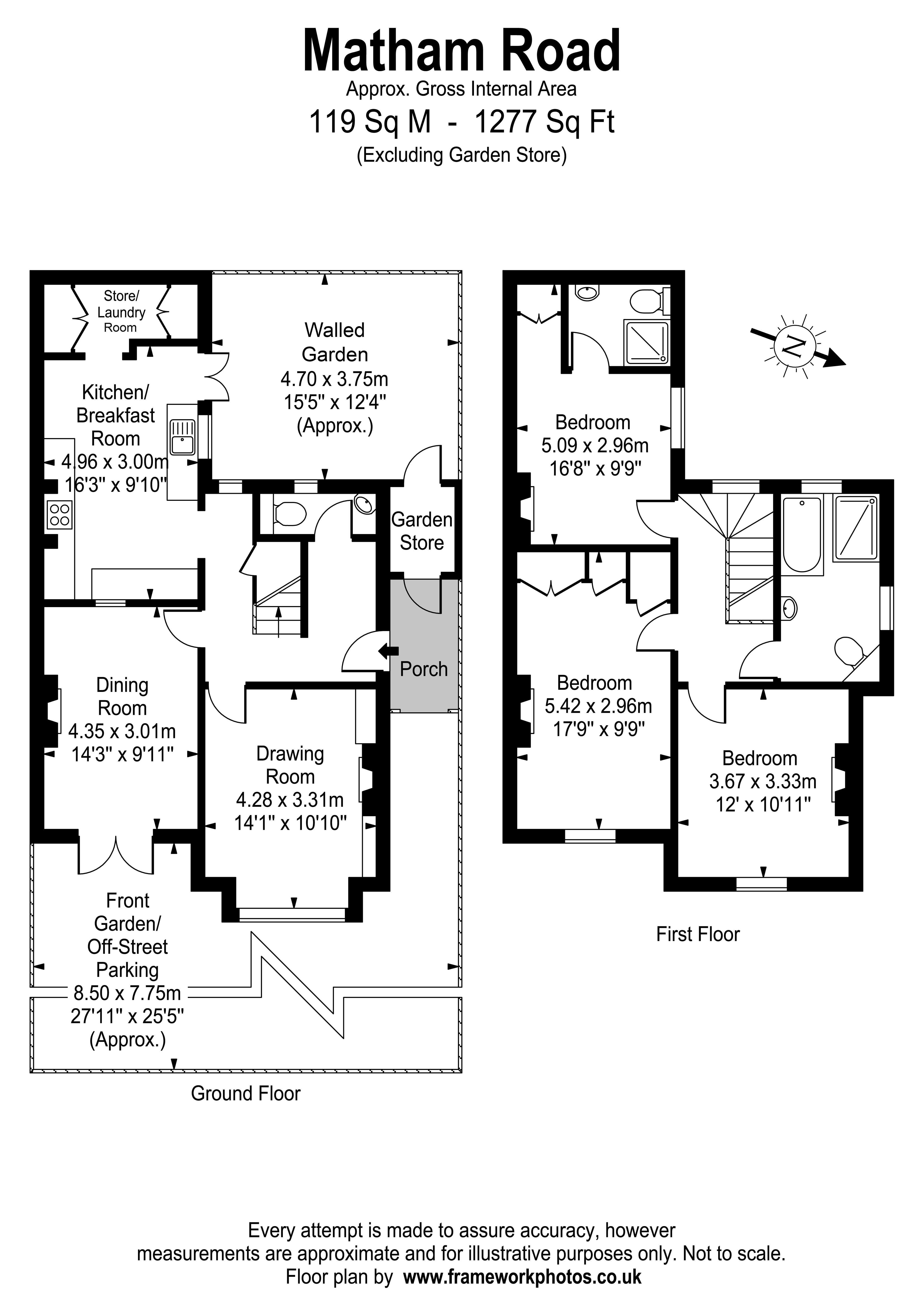 Floorplans For Matham Road, East Molesey