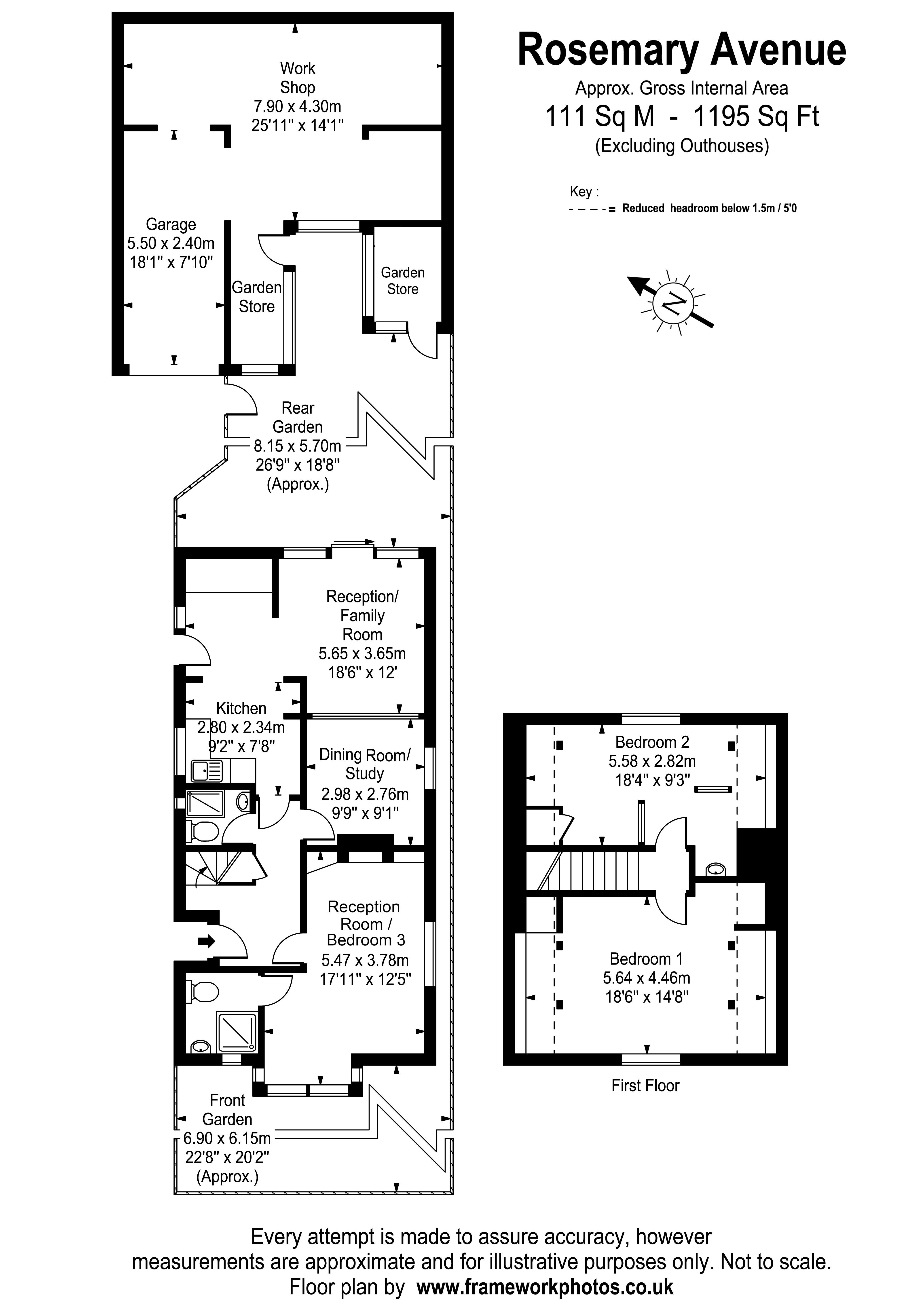 Floorplans For Rosemary Avenue, West Molesey