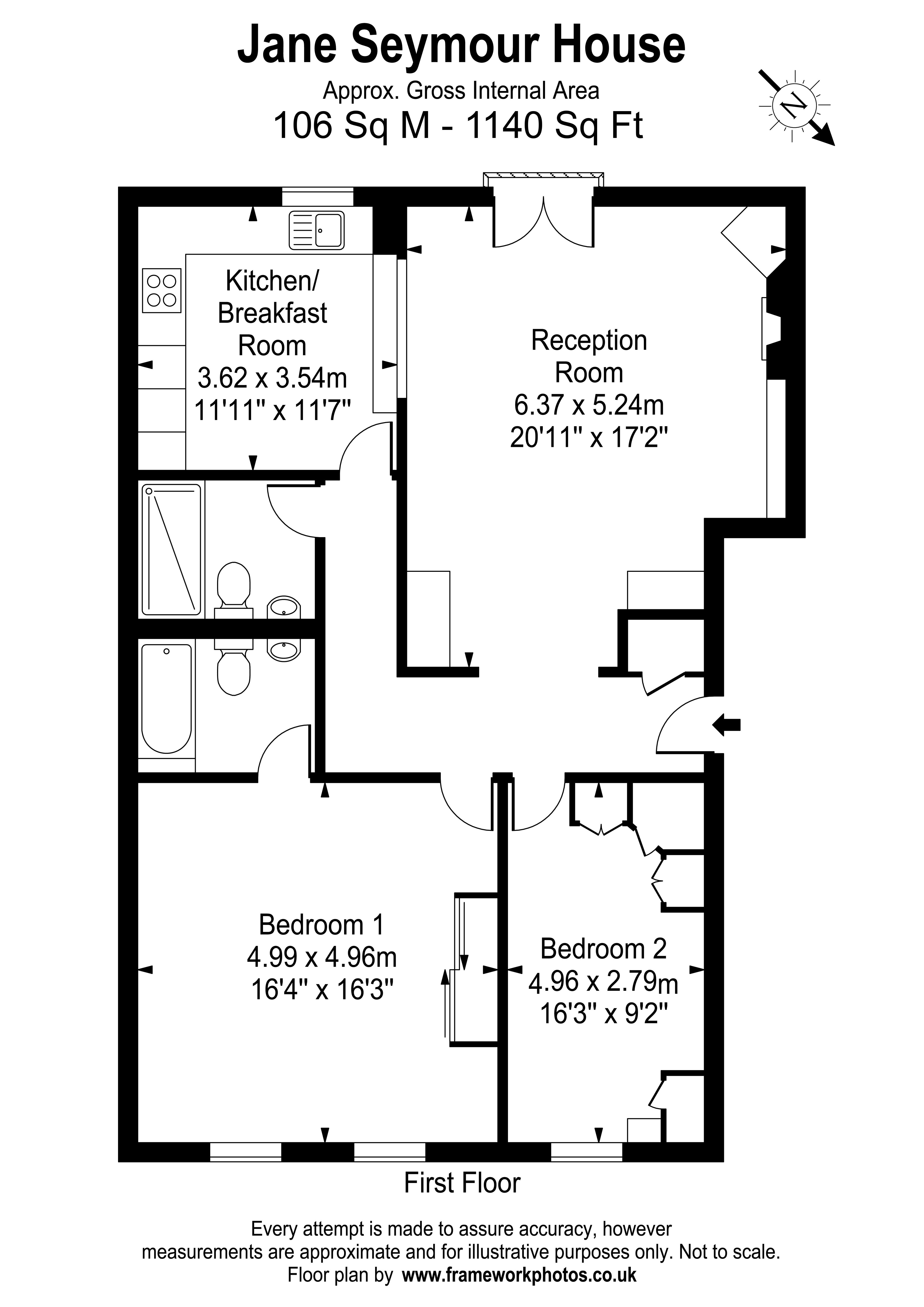 Floorplans For Jane Seymour House, Queens Reach, East Molesey