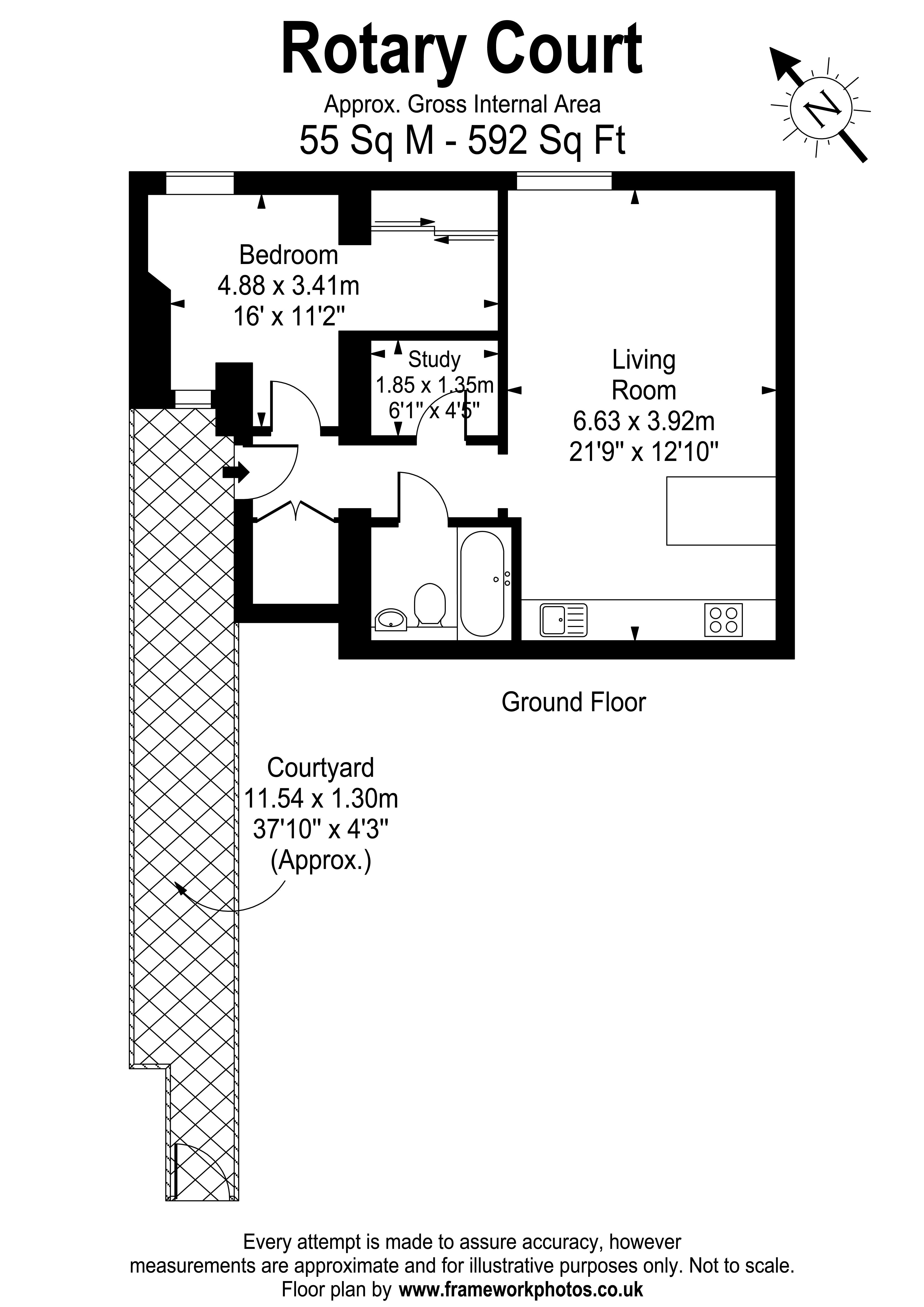 Floorplans For Rotary Court, Hampton Court Road, East Molesey