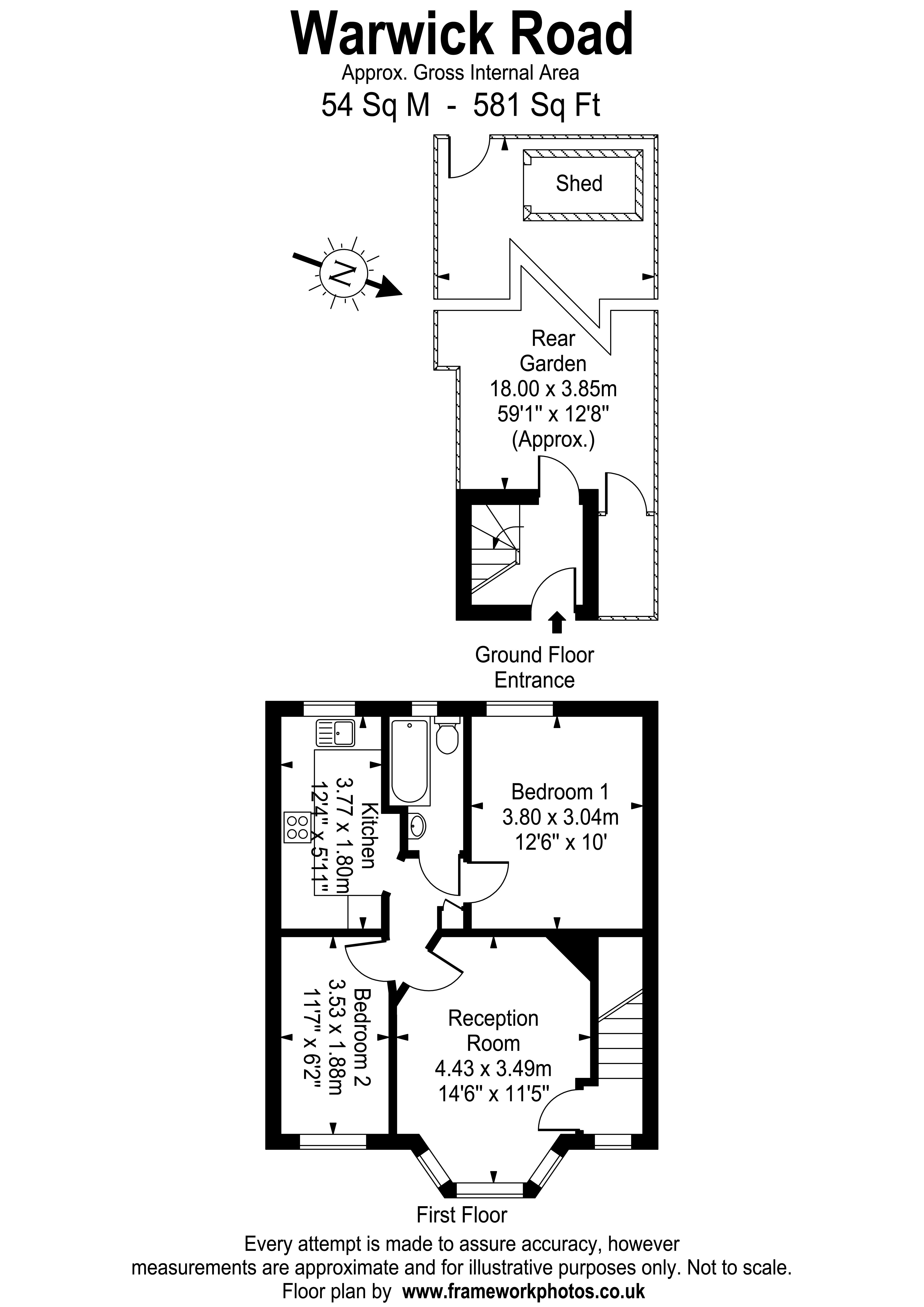 Floorplans For Warwick Road, Thames Ditton