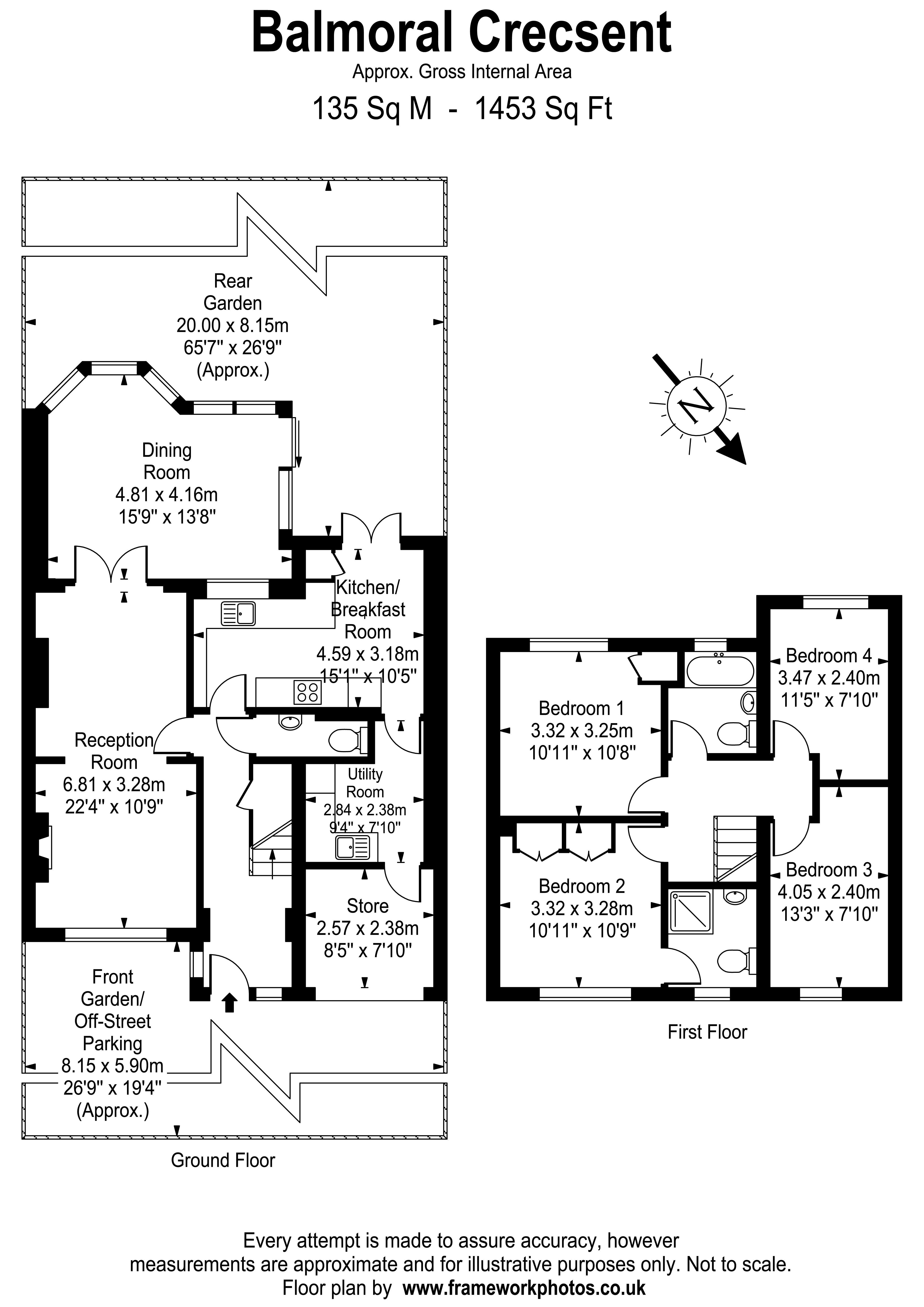 Floorplans For Balmoral Crescent, West Molesey